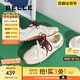 百麗（Belle）青春撞色德訓(xùn)鞋女2025秋新商場(chǎng)同款時(shí)尚薄底休閑鞋E2N1DCM5 米白色 37 (235mm)