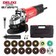 德力西電氣（DELIXI ELECTRIC）角磨機(jī)切割機(jī)家用手磨機(jī)磨光機(jī)打磨機(jī)手磨機(jī)砂輪機(jī)GD1365電動(dòng)工具 多功能塑盒研磨切割套餐 大功率800W