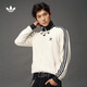 adidas復(fù)古三條紋華夫格運動夾克外套男女阿迪達斯官方三葉草 奇妙白 S
