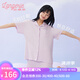 蘭卓麗（Langerie）家居服女上下套裝短袖九分褲睡衣寬松柔軟舒適可外穿春夏季 馬卡龍紫 L （165/92A）