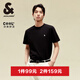 杰克·瓊斯（JACK&JONES）25年男裝T恤男夏季T恤舒適男士短袖涼感多色上衣純色水洗不易走形 E40黑色 M 175