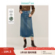 茵曼（INMAN）【商場(chǎng)同款】復(fù)古牛仔半身裙2025春秋季女裝新款中高腰A字裙子 牛仔藍(lán) M