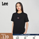 Lee25春夏新品舒適版漸變印花Logo摩登中性男女同款短袖T恤休閑潮 黑色（尺碼偏大，拍小一碼） M
