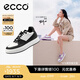 愛步（ECCO）板鞋女 倪妮同款增高厚底輕盈透氣百搭拼色休閑鞋 街頭ACE856823 黑色/灰白色85682350020 38
