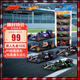 風(fēng)火輪（HOT WHEELS）合金小車玩具男孩車模玩具-風(fēng)火輪F1賽車五輛裝JGF58