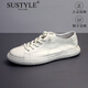 SUSTYLE奢侈高端品牌高檔板鞋男夏季透氣休閑鞋輕便一腳蹬2025新款小白鞋 白色 40