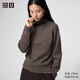 優(yōu)衣庫合作款/女裝雙面織半拉鏈針織衫/毛衣毛衫25秋冬新款480106 38 深褐色 L /160/88A