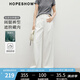 紅袖天絲棉休閑褲2025夏季新款女裝氣質(zhì)壓褶顯瘦質(zhì)感寬松百搭闊腿長(zhǎng)褲 本白001 M