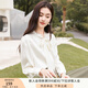 香影飄帶蝴蝶結(jié)雪紡襯衫女長袖2025春季新款襯衣垂感職業(yè)通勤上衣 米色 S