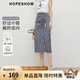 紅袖法式復(fù)古風(fēng)半身裙2025夏季新款女裝格紋H型開叉顯瘦氣質(zhì)中腰裙 藏青格915 M