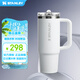 STANLEY巨無霸杯PRO吸管杯水杯保溫杯不銹鋼杯子大容量辦公887ML-霜白
