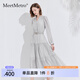 MeetMetro瑪依爾法式連衣裙女2025秋新品氣質(zhì)襯衫裙設(shè)計感收腰顯瘦裙子 淺灰【現(xiàn)貨閃電發(fā)】 S