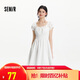 森馬（Semir）連衣裙女收腰蝴蝶結(jié)少女感2025夏俏皮木耳邊方領(lǐng)短裙109325114007