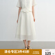 獨(dú)束大碼女裝新中式月光白色提花套裝2025夏裝微胖MM國風(fēng)時尚套裝 半身裙-月光白 L （尺碼：2）
