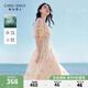 秋水伊人氣質(zhì)優(yōu)雅風(fēng)裙子2025年夏季新款女時尚高腰百搭V領(lǐng)連衣裙 米粉 XL