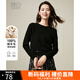 晚白【專享】100%羊毛寬松顯瘦毛衣女冬款時尚高級感洋氣針織打底衫 黑色 L