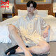 貓人睡衣男士夏季冰絲短袖夏天男款仿真絲綢夏款2026新款薄家居服套裝 【冰絲】S1380男 L