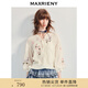 MAXRIENY波嬉風(fēng)寬松刺繡泡泡袖上衣女法式落肩襯衫25夏款顯瘦襯衣 米白 S