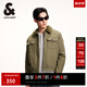 杰克·瓊斯（JACK&JONES）春季休閑仿羊羔毛翻領(lǐng)字母刺繡拉鏈夾克棉服厚外套男裝224457002 E06馬提尼橄欖 XL 185