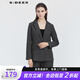 sdeer圣迪奧2021年春季女裝通勤風(fēng)平駁領(lǐng)格紋基本款黑色西裝外套S21162203 德國灰/87 S 160