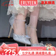 erlyeen送女朋友水晶高跟鞋成人禮18銀色細跟歲成年禮服婚紗兩穿伴娘鞋 銀色細跟 6cm 36