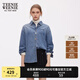 Teenie Weenie小熊女裝2025春季新款復(fù)古美式潮流休閑藍色牛仔襯衣 淺藍色 M (165)