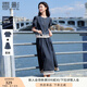 香影純棉牛仔套裝女2025夏裝新款減齡一整套穿搭復古半身裙兩件套 藍色 M 160/84A/95-110斤