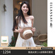 歌力思（ELLASSAY）博主同款25夏季新款歐若風(fēng)印花可調(diào)節(jié)吊帶連衣裙女EWB362Y05100 駝混搭 XS