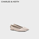 CHARLES&KEITH25秋新品尖頭平底馬銜扣芭蕾舞鞋單鞋CK1-70381148 Sand沙色 39 （250）