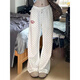 趣米樂(lè )白色波點(diǎn)運動(dòng)闊腿休閑褲女夏季新款小個(gè)子寬松顯瘦高腰直筒長(cháng)褲 白色 M 【建議90-110斤】