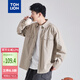 唐獅（TonLion）2024長(zhǎng)袖工裝襯衫男日系休閑寬松襯衣男士 茶粉棕 L 