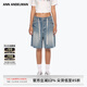 ANN ANDELMAN【李蘭迪同款】官方直營(yíng)洗水五分牛仔褲女短褲寬松闊腿褲 藍(lán)色 M