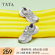 他她（TATA）銀色厚底老爹鞋女款炸街增高透氣休閑鞋秋新DWGD1BM4 灰/銀 37