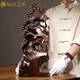 鉑悅璽熙 黑檀木松鶴延年根雕擺件紅木雕刻工藝品送長(cháng)輩生日禮物祝壽禮品家居客廳裝飾送老人大壽賀壽禮品 黑檀松鶴延年 高40cm