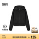 森馬（Semir）外套女短款插肩袖小個(gè)子潮2024冬季加絨緊身連帽夾克109724108015