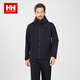 HELLY HANSEN, HH海麗漢森h(huán)h25秋戶外防水透濕保暖抓絨連帽軟殼外套夾克 黑色 L
