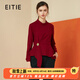 愛特愛（EITIE）秋冬新款商場同款時(shí)尚立領(lǐng)收腰短上衣套頭女羊毛打底衫6013722 紅蔓61 M 160