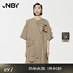 JNBY/江南布衣【立體花卉】春夏連衣裙女府綢短袖H型設(shè)計感5O4G10950 216/臘粉駝色 S
