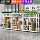 喆威 屏風(fēng)隔斷辦公室隔斷柵欄餐飲置物架圍欄矮隔斷精品花架展示架 長120深29高110cm(白架+淺胡桃) 送貨上門