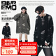 BLUREMO模糊情緒秋冬街潮不規(guī)則破洞假兩件個(gè)性慵懶圓領(lǐng)針織毛衣 黑色 M