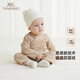 英氏（YEEHOO）嬰兒衣服秋冬雙面絨保暖男童女童連體衣爬服哈衣寶寶衣服