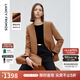 朗姿2025年春季新款法式高智設計感西服外套氣質職業(yè)通勤西裝女 紅駝色 M