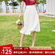 百圖betu女裝夏季新款半身裙時(shí)尚百褶裙減齡百搭半身裙女2306T43 白色 M