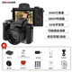 松典（SONGDIAN）DC206X 數(shù)碼相機(jī)5倍光學(xué)變焦6400萬高像素雙攝自拍專業(yè)入門攝影微單 學(xué)生vlog旅行便攜國產(chǎn)照相機(jī) 黑色【5倍光學(xué)變焦+6400w像素+雙電池】 256G內(nèi)存（約存2.