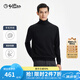 金利來【含羊絨羊毛】秋冬新款針織衫男保暖滑糯厚實高領套頭毛衣 黑色-99 2XL 185/100A 推薦150-160斤