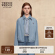 Teenie Weenie小熊牛仔外套女2025年春季新款刺繡簡約休閑短款?yuàn)A克外套女 中藍(lán)色 L