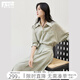 對白舒適萊賽爾今年流行漂亮套裝裙女2025夏新款襯衣半身裙兩件套 灰豆綠 L