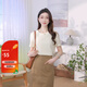 茵曼（INMAN）純棉舒適女裝logo繡花短袖t恤時(shí)尚百搭休閑2025夏季新品上衣 米杏色-K18528053 M