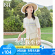 歐莎【勿忘我小衫】清新彩色提花針織衫女夏季新款減齡套頭衫上衣 米白色 XL