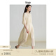 旅途原品（ltyp）真絲連衣裙亞麻優(yōu)雅休閑褶皺六F分袖女秋季帶文藝中長裙 淺干草黃-肌理提花-真絲亞麻 XS -S/150-155cm（現(xiàn)貨）